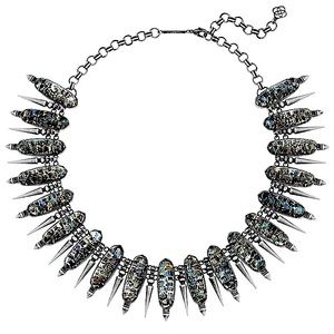 🖤RARE Kendra Scott Antique Silver Gwendolyn statement necklace Black Pearl